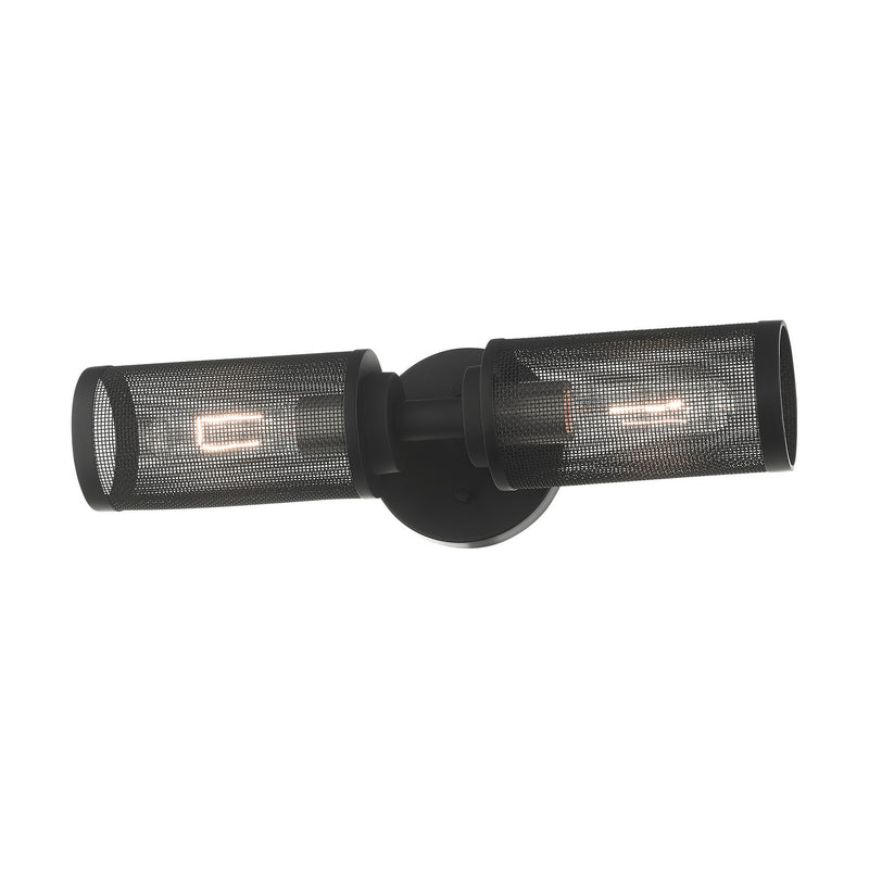 Livex Lighting 14122-04 Two Light Wall Sconce, Black w/ Brushed Nickels