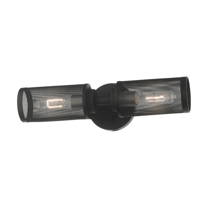 Livex Lighting 14122-04 Two Light Wall Sconce, Black w/ Brushed Nickels