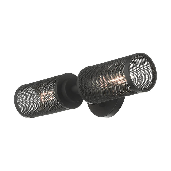 Livex Lighting 14122-04 Two Light Wall Sconce, Black w/ Brushed Nickels