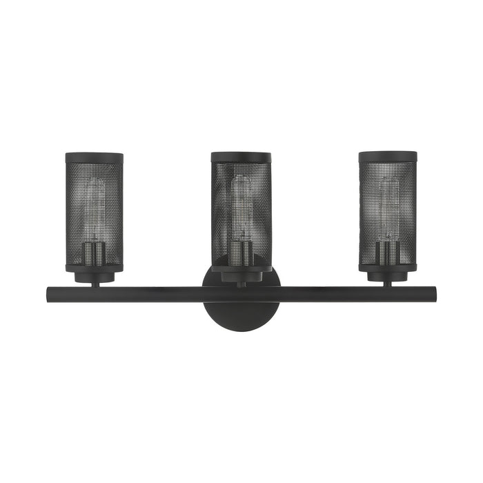 Livex Lighting 14123-04 Three Light Vanity, Black w/ Brushed Nickels
