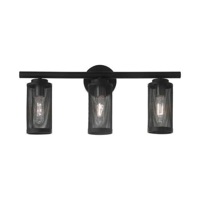 Livex Lighting 14123-04 Three Light Vanity, Black w/ Brushed Nickels