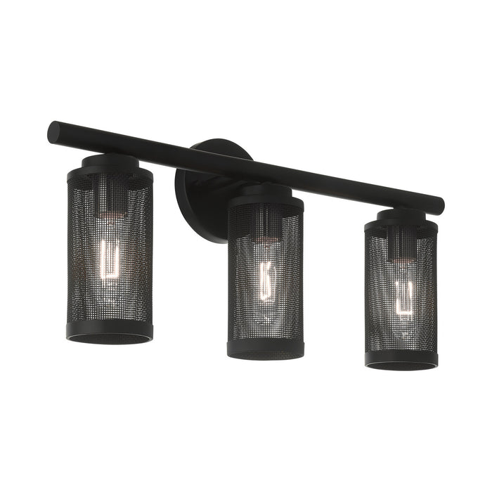 Livex Lighting 14123-04 Three Light Vanity, Black w/ Brushed Nickels