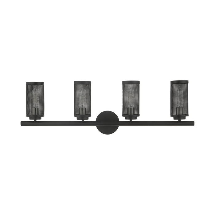 Livex Lighting 14124-04 Four Light Vanity, Black w/ Brushed Nickels