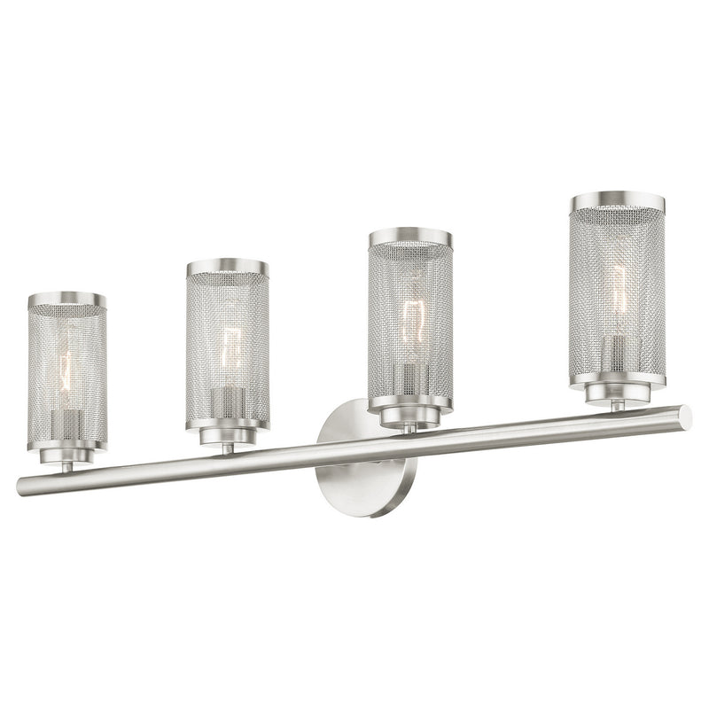 Livex Lighting 14124-91 Four Light Vanity, Brushed Nickel