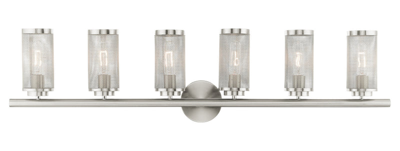 Livex Lighting 14126-91 Six Light Vanity, Brushed Nickel