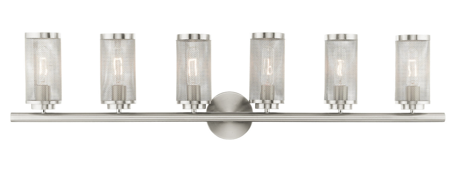 Livex Lighting 14126-91 Six Light Vanity, Brushed Nickel