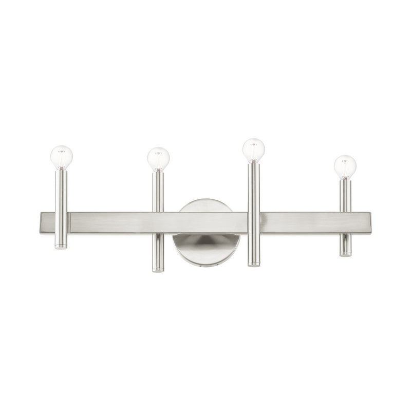 Livex Lighting 15584-91 Four Light Vanity, Brushed Nickel