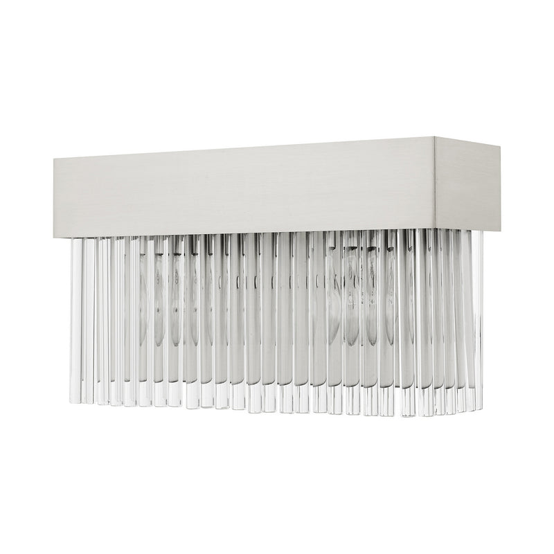 Livex Lighting 15712-91 Two Light Wall Sconce, Brushed Nickel