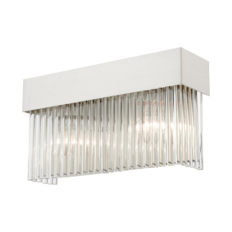 Livex Lighting 15712-91 Two Light Wall Sconce, Brushed Nickel