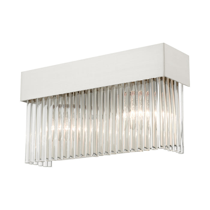 Livex Lighting 15712-91 Two Light Wall Sconce, Brushed Nickel