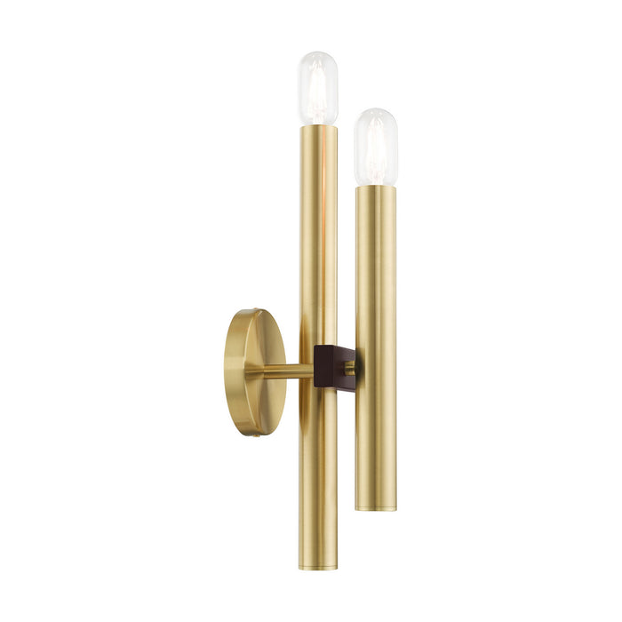 Livex Lighting 15832-12 Two Light Wall Sconce, Satin Brass w/ Bronzes