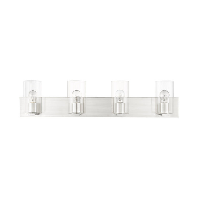 Livex Lighting 16554-91 Four Light Vanity, Brushed Nickel
