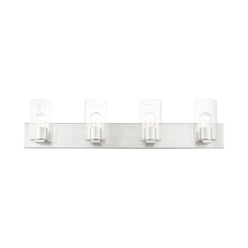 Livex Lighting 16554-91 Four Light Vanity, Brushed Nickel