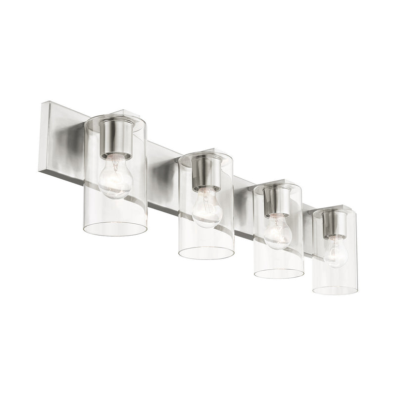Livex Lighting 16554-91 Four Light Vanity, Brushed Nickel