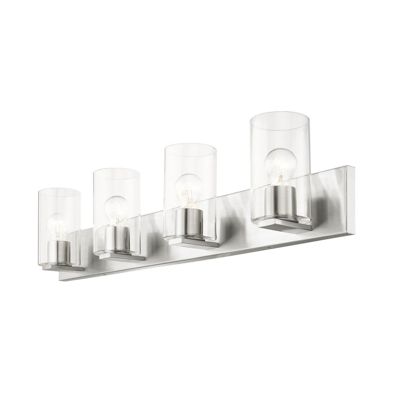 Livex Lighting 16554-91 Four Light Vanity, Brushed Nickel