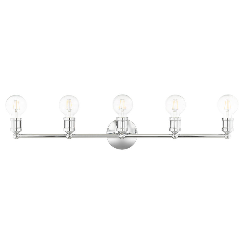 Livex Lighting 16715-05 Five Light Vanity, Polished Chrome