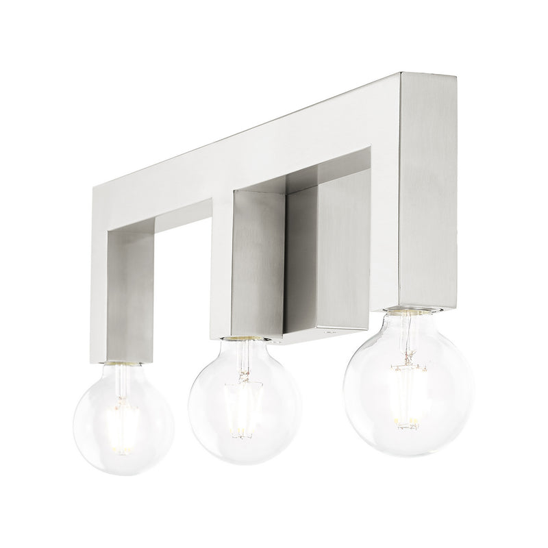 Livex Lighting 16813-91 Three Light Vanity, Brushed Nickel