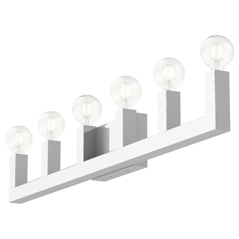 Livex Lighting 16815-05 Six Light Vanity, Polished Chrome