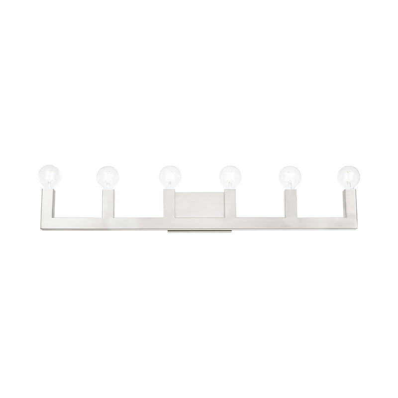 Livex Lighting 16815-91 Six Light Vanity, Brushed Nickel