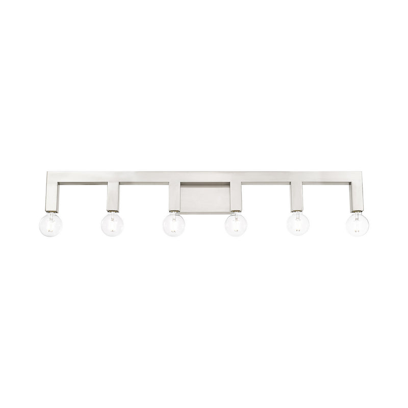 Livex Lighting 16815-91 Six Light Vanity, Brushed Nickel