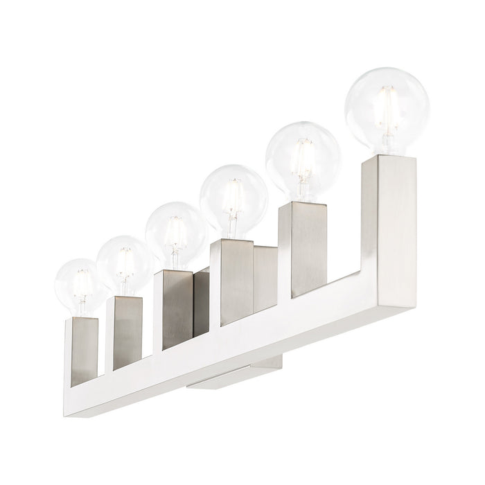 Livex Lighting 16815-91 Six Light Vanity, Brushed Nickel