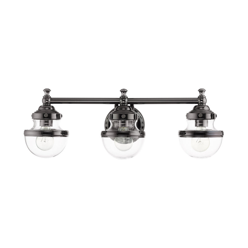 Livex Lighting 17413-46 Three Light Vanity, Polished Black Chrome