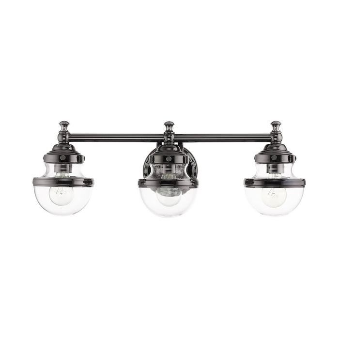 Livex Lighting 17413-46 Three Light Vanity, Polished Black Chrome