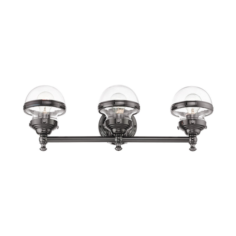 Livex Lighting 17413-46 Three Light Vanity, Polished Black Chrome