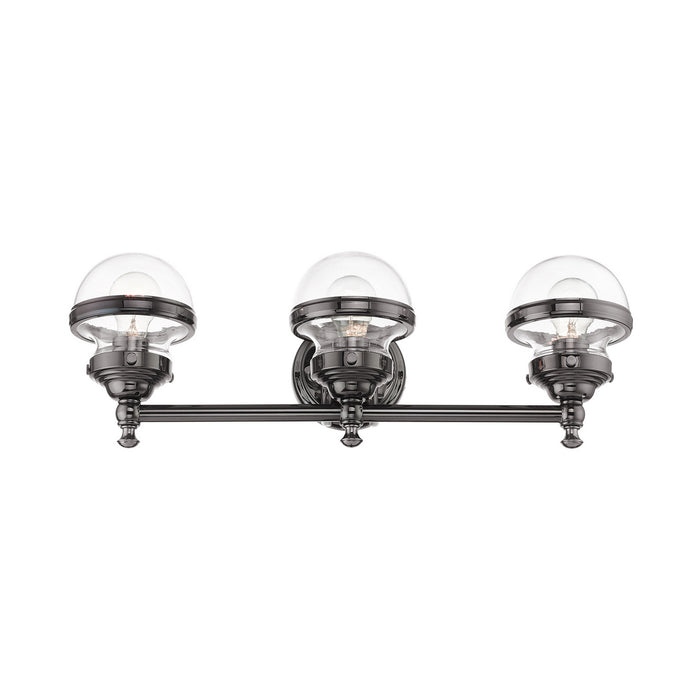 Livex Lighting 17413-46 Three Light Vanity, Polished Black Chrome