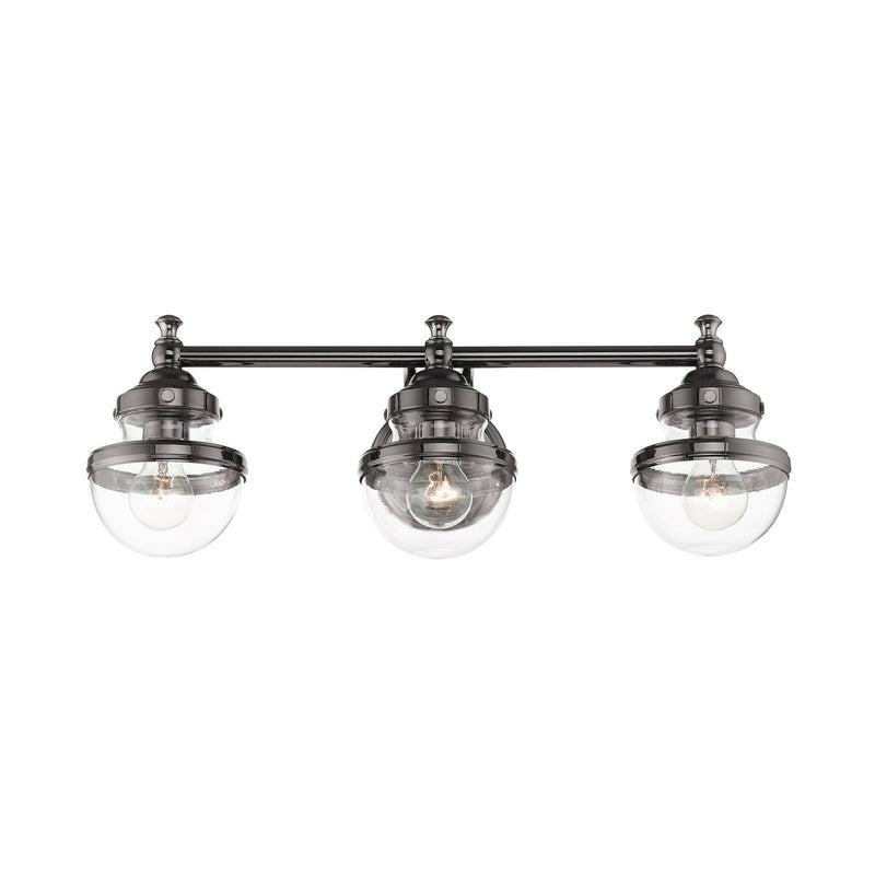 Livex Lighting 17413-46 Three Light Vanity, Polished Black Chrome