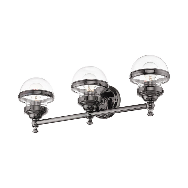 Livex Lighting 17413-46 Three Light Vanity, Polished Black Chrome