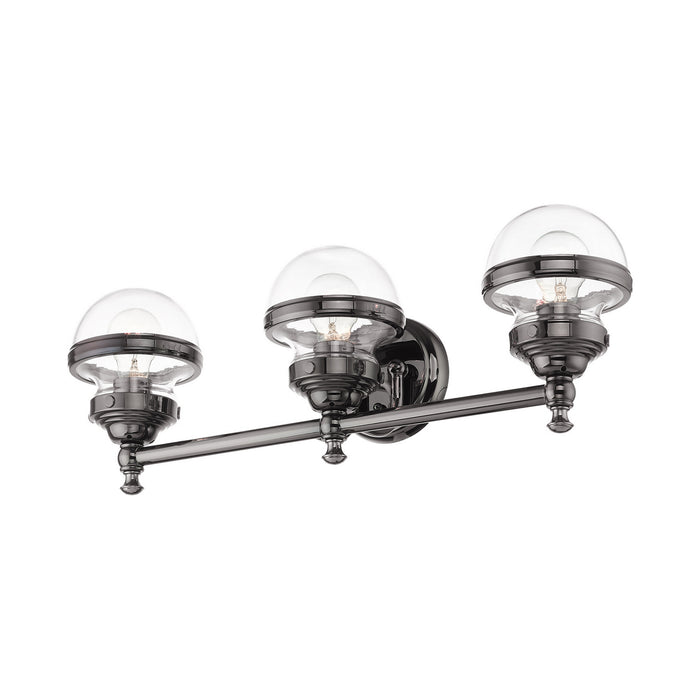 Livex Lighting 17413-46 Three Light Vanity, Polished Black Chrome