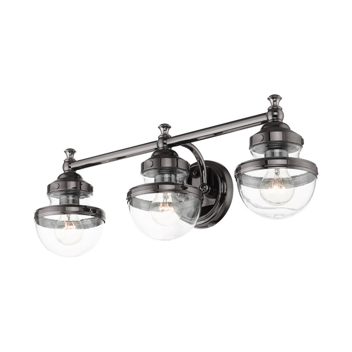 Livex Lighting 17413-46 Three Light Vanity, Polished Black Chrome