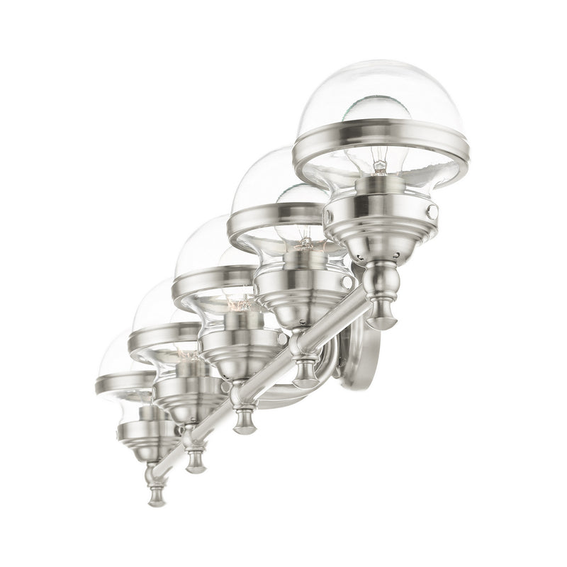 Livex Lighting 17415-91 Five Light Vanity, Brushed Nickel