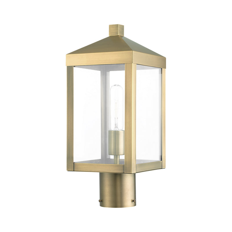 Livex Lighting 20590-01 One Light Outdoor Post Top Lantern, Antique Brass