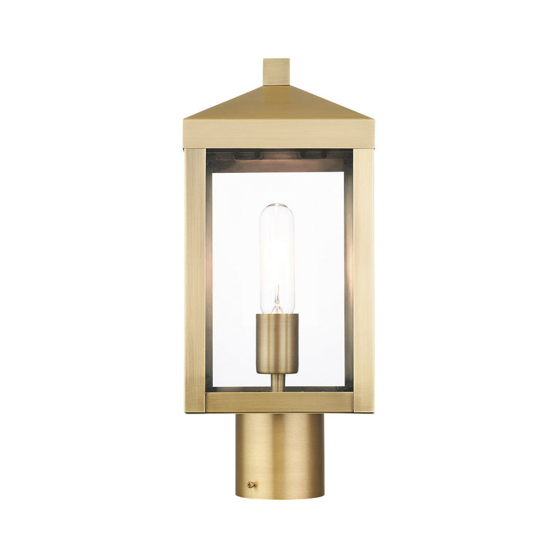 Livex Lighting 20590-01 One Light Outdoor Post Top Lantern, Antique Brass