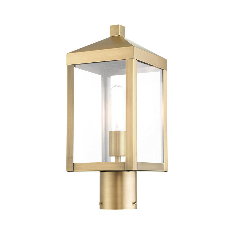 Livex Lighting 20590-01 One Light Outdoor Post Top Lantern, Antique Brass
