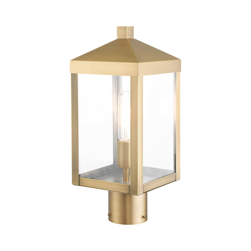 Livex Lighting 20590-01 One Light Outdoor Post Top Lantern, Antique Brass