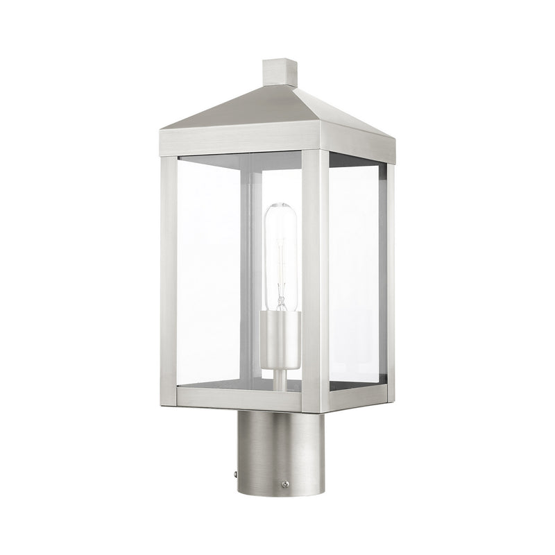 Livex Lighting 20590-91 One Light Outdoor Post Top Lantern, Brushed Nickel