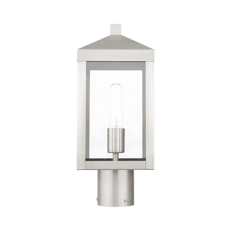 Livex Lighting 20590-91 One Light Outdoor Post Top Lantern, Brushed Nickel