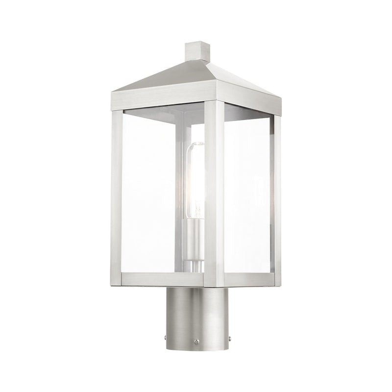 Livex Lighting 20590-91 One Light Outdoor Post Top Lantern, Brushed Nickel