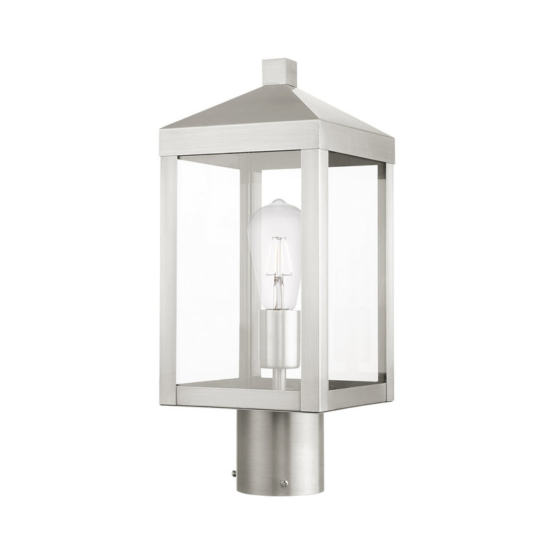 Livex Lighting 20590-91 One Light Outdoor Post Top Lantern, Brushed Nickel