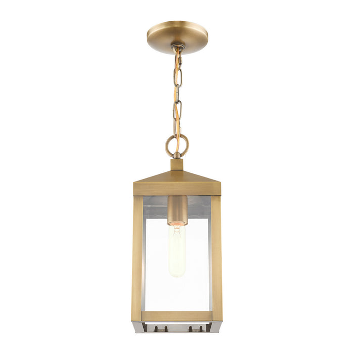 Livex Lighting 20591-01 One Light Outdoor Pendant, Antique Brass