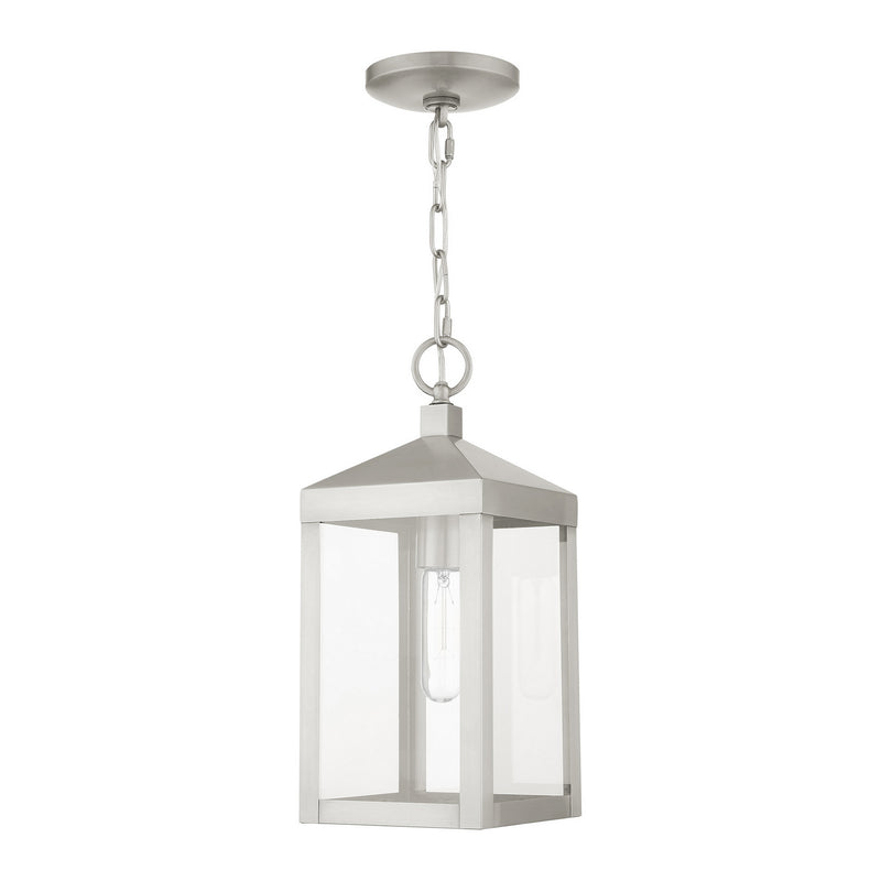 Livex Lighting 20591-91 One Light Outdoor Pendant, Brushed Nickel