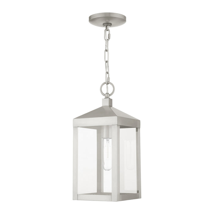Livex Lighting 20591-91 One Light Outdoor Pendant, Brushed Nickel