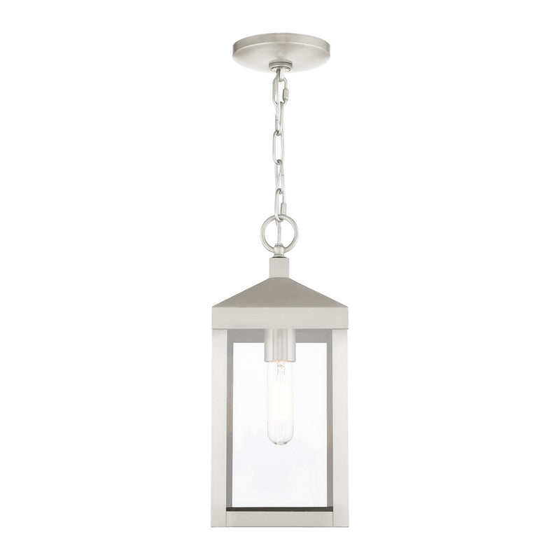 Livex Lighting 20591-91 One Light Outdoor Pendant, Brushed Nickel
