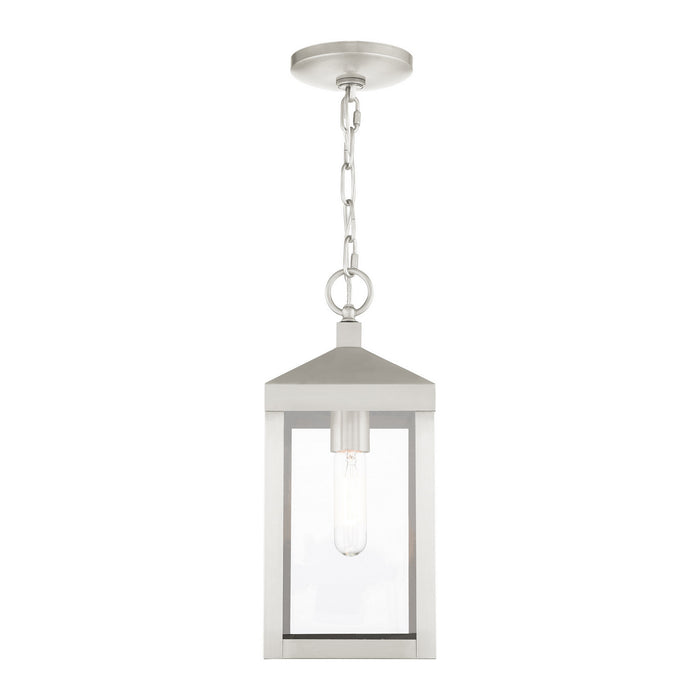 Livex Lighting 20591-91 One Light Outdoor Pendant, Brushed Nickel