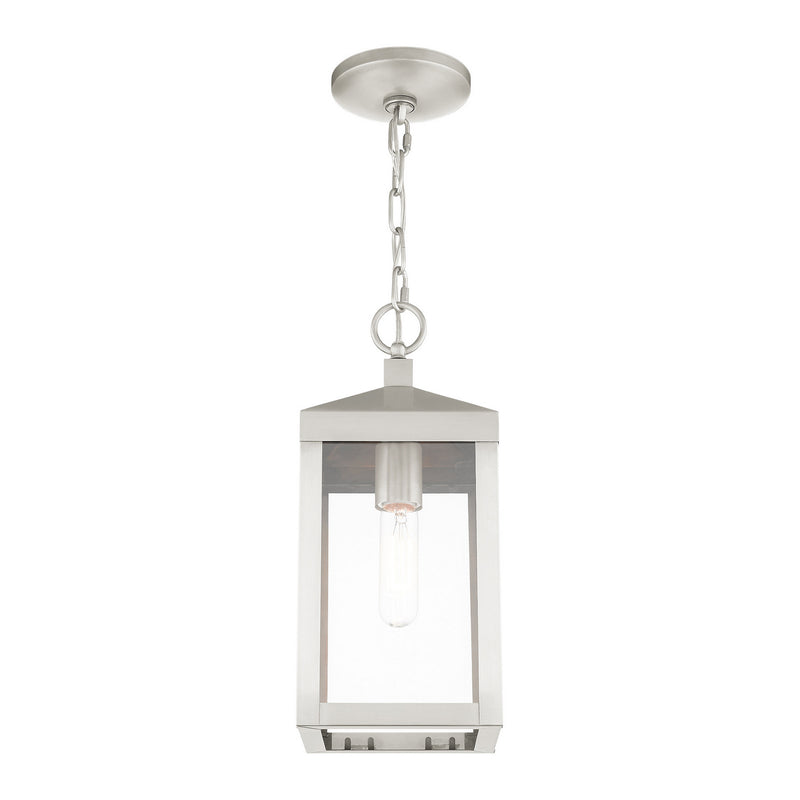 Livex Lighting 20591-91 One Light Outdoor Pendant, Brushed Nickel