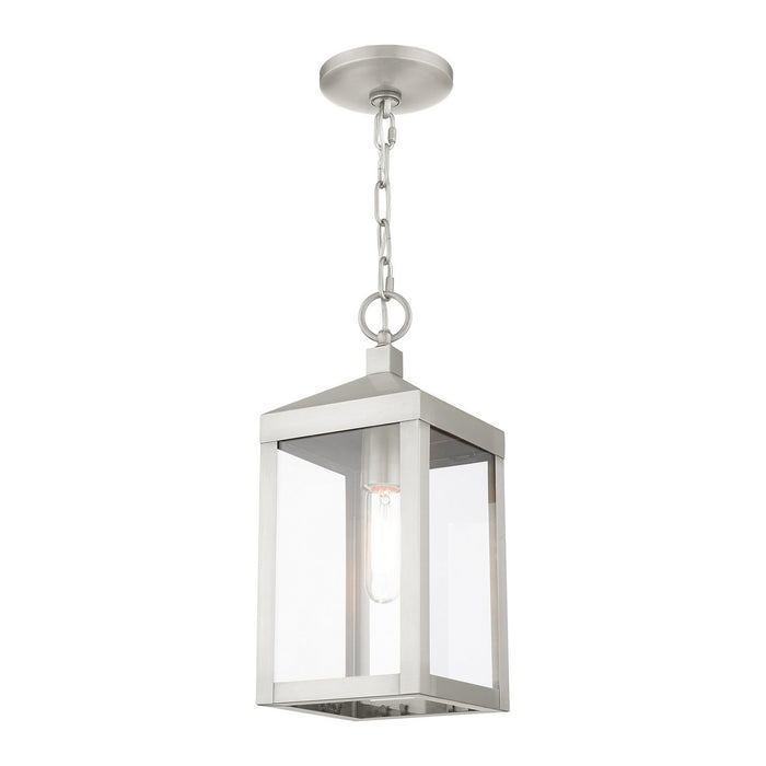 Livex Lighting 20591-91 One Light Outdoor Pendant, Brushed Nickel