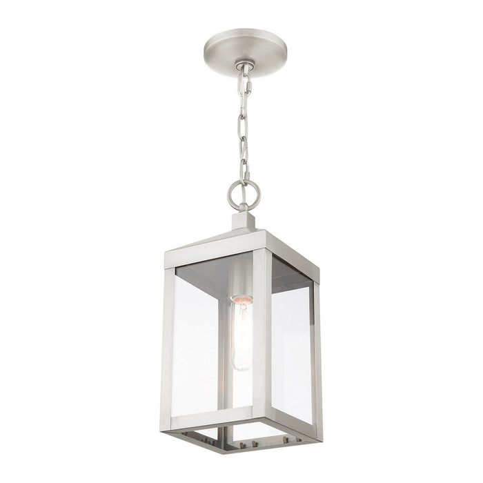 Livex Lighting 20591-91 One Light Outdoor Pendant, Brushed Nickel